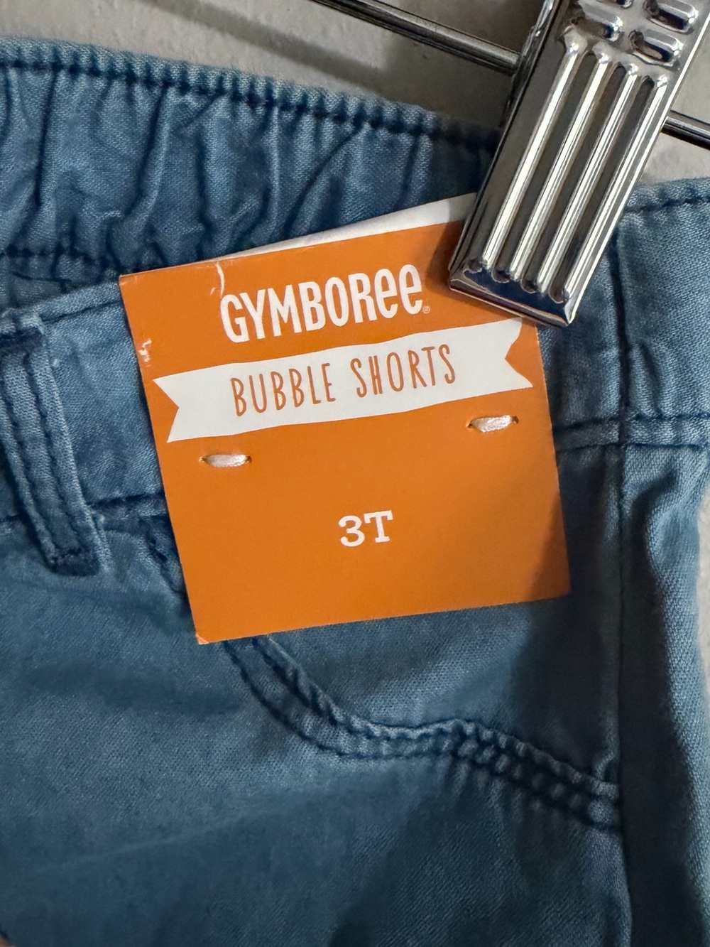 Gymboree Chambray Bubble Shorts Toddler Girls 3T Bow Denim Detail Summer Shorts - Picture 3 of 4